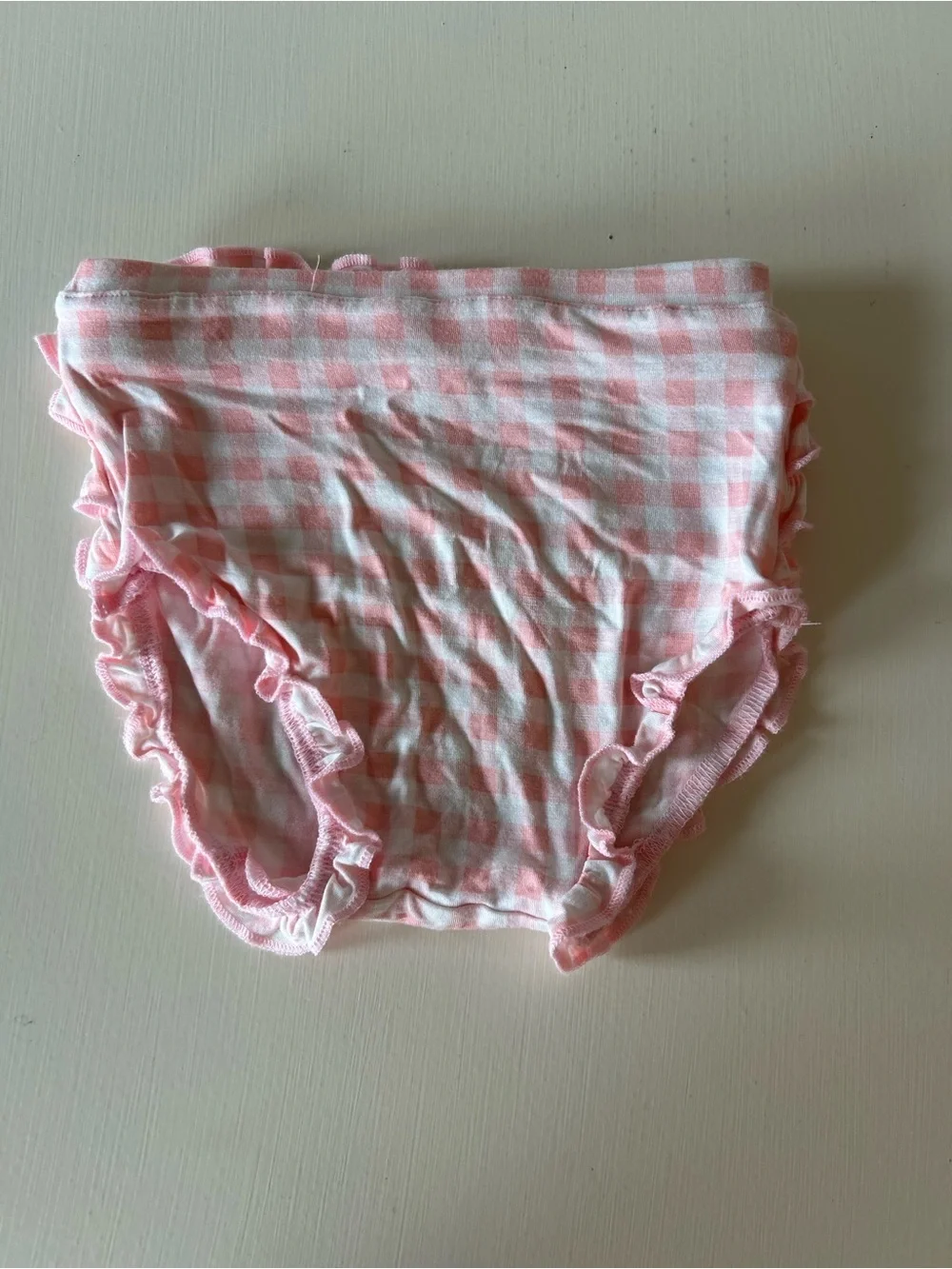 Posh Peanut Pink Gingham Ruffle Diaper Cover